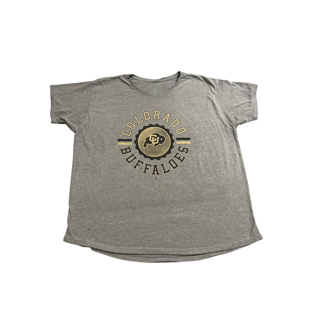 Gameday‎ Social Colorado Buffaloes Women XL Gray Good Graphic Tee Short Sleeve